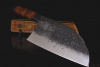 Сербский нож. Кованая 95х18. Рукоять дуб (наборная), подставка дуб.